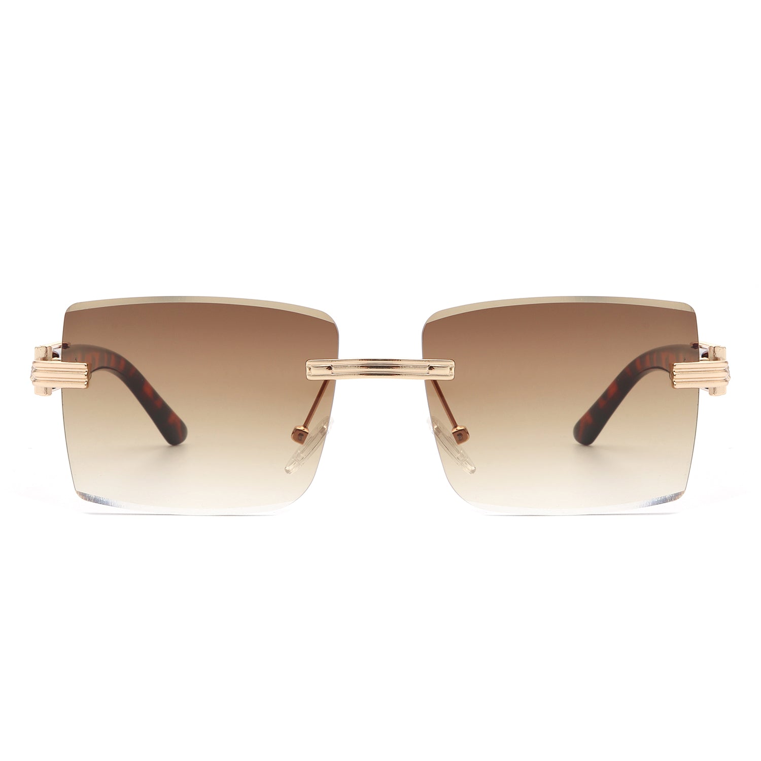 Tycho - Retro Rimless Square Tinted Flat Top Sunglasses