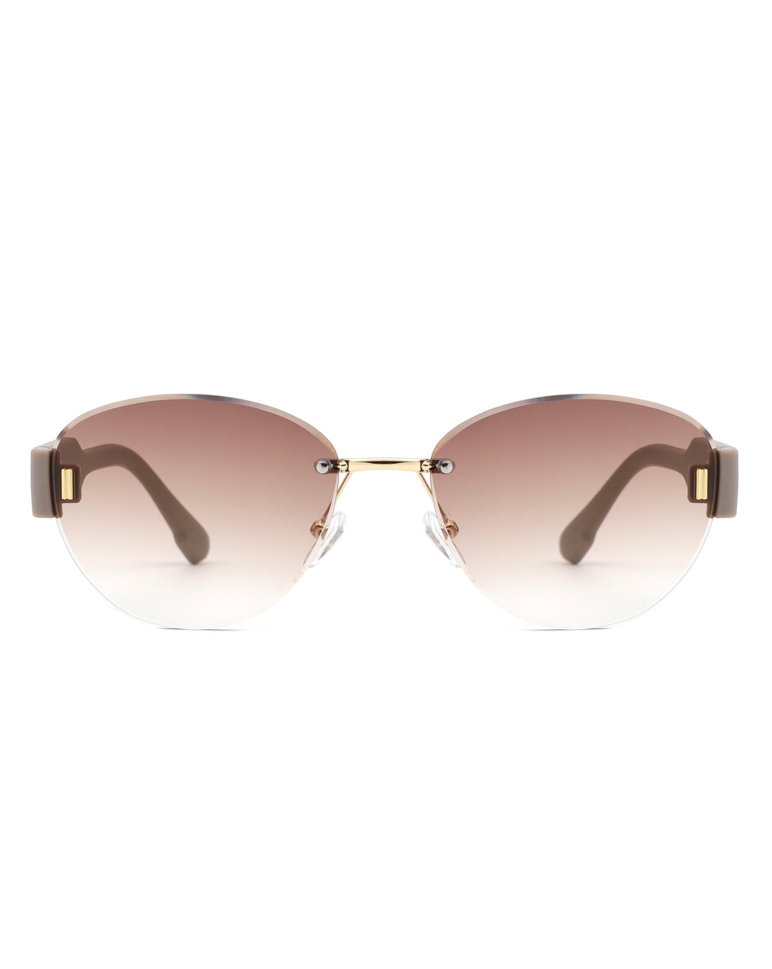 Dastriana - Round Chic Tinted Oval Frame Women's Sunglasses