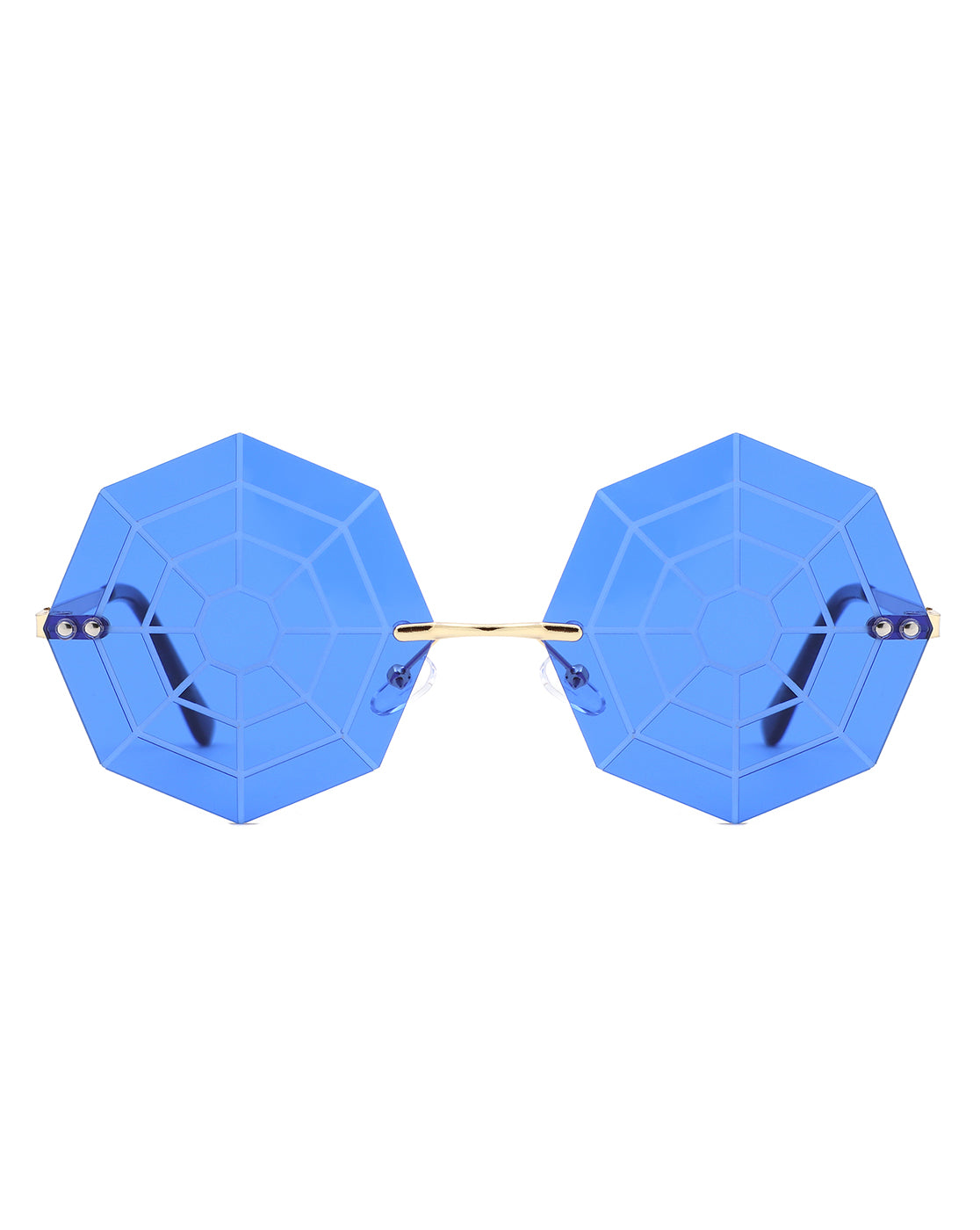 Vaelin - Geometric Spider Web Tinted Colored Round Sunglasses