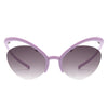 Astrein - Rimless Futuristic Oval Irregular Fashion Cat Eye Sunglasses