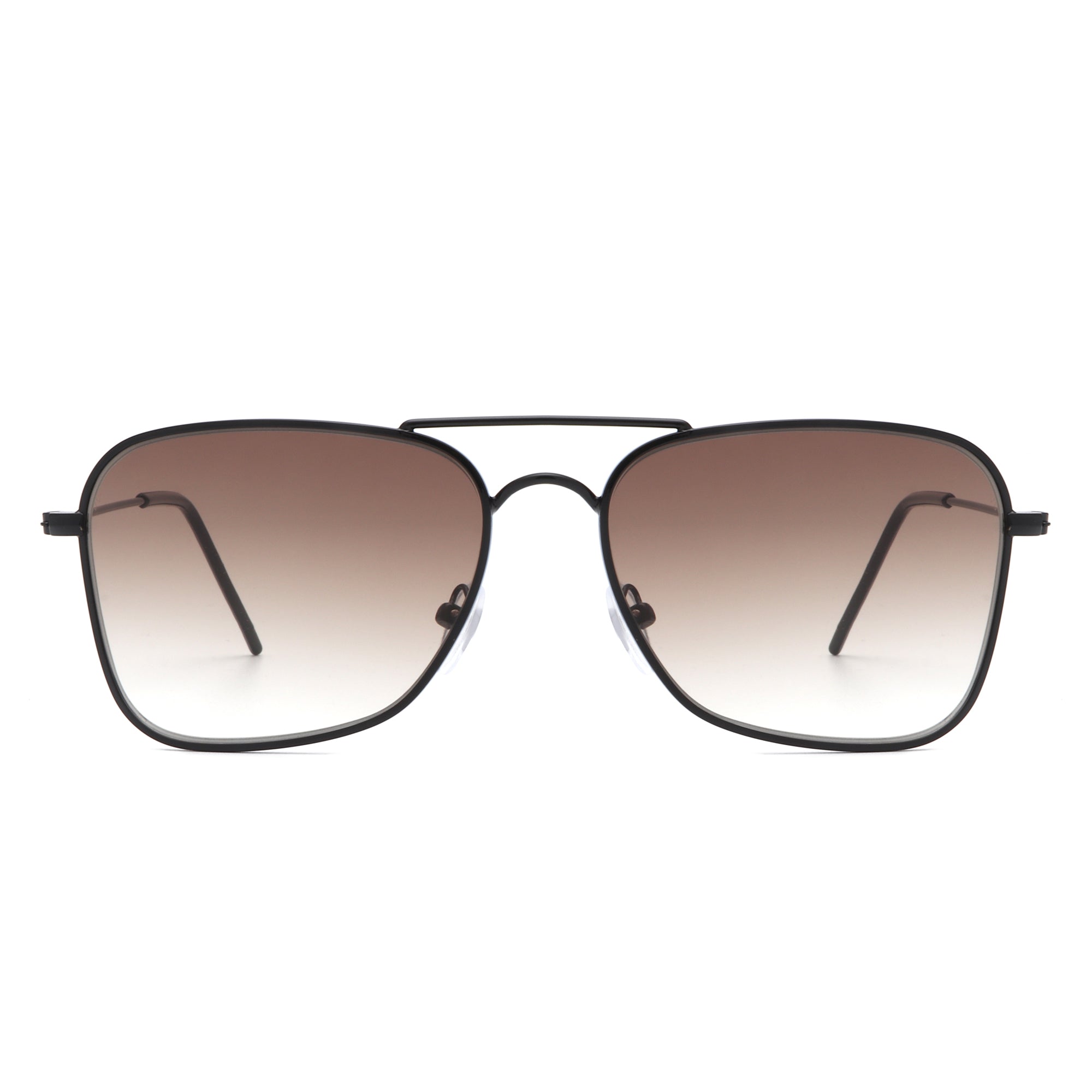 Whirl - Geometric Square Brow-Bar Fashion Sunglasses
