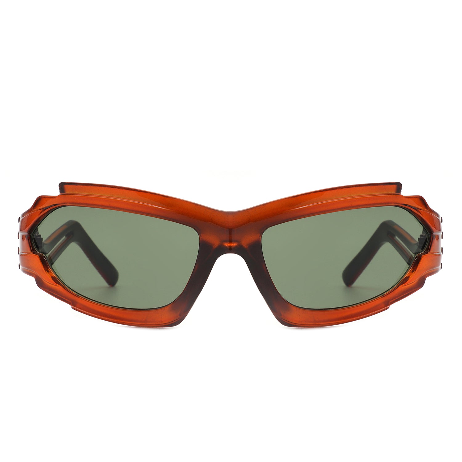 Moonhaze - Futuristic Rectangle Sport Wrap Around Sunglasses