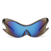 Whiestan - Futuristic Mirrored Sleek Wrap Around Sports Sunglasses