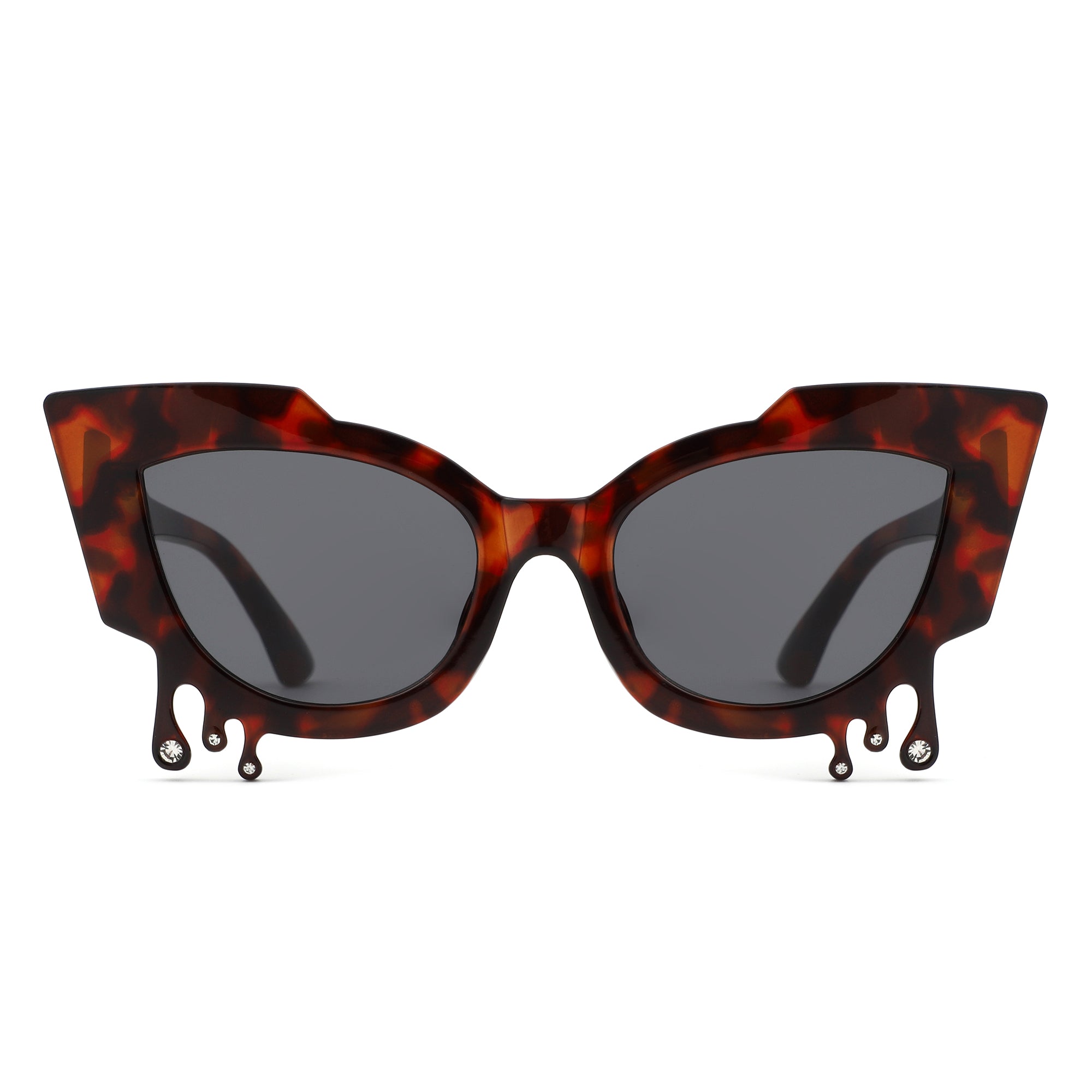 Surge - Irregular Cat Eye Rhinestone Drip Women's Fashion