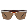 Lythia - Semi-Rimless Fashion Flat Top Sunglasses