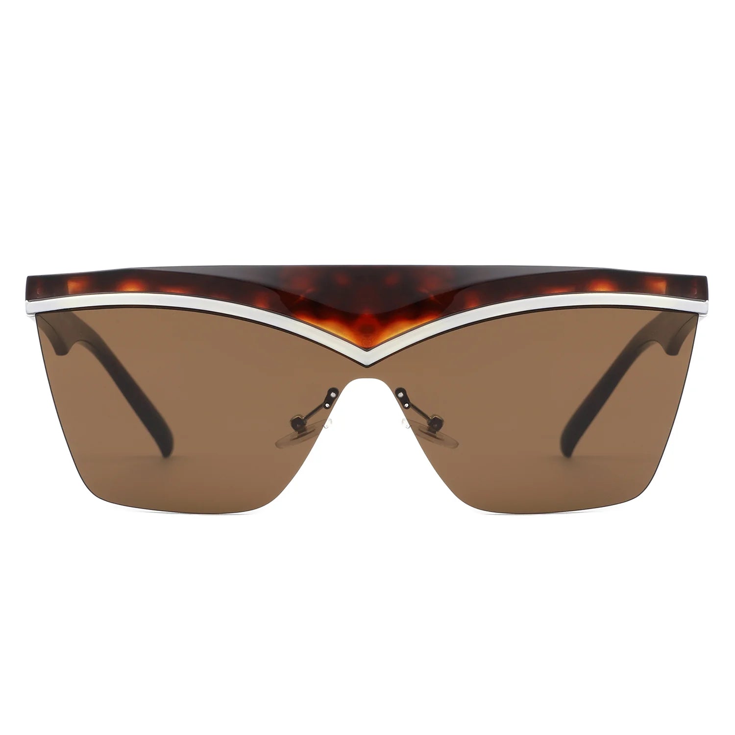 Lythia - Semi-Rimless Fashion Flat Top Sunglasses
