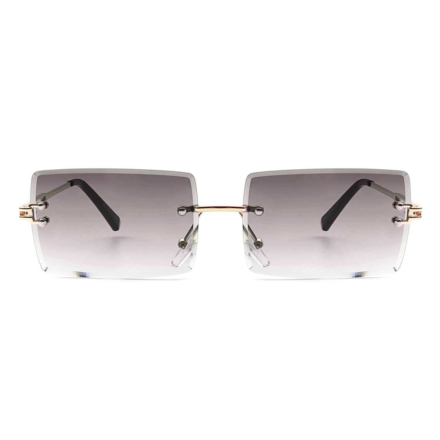 Tyriel - Classic Rimless Retro Rectangle Tinted Fashion Sunglasses