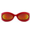 Albion - Oval Wrap Around Retro Round Fashion Sunglasses