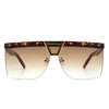 Starview - Oversize Half Frame Tinted Fashion Square Sunglasses