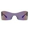 Sable - Futuristic Square Mirrored Flat Top Wrap Around Sunglasses