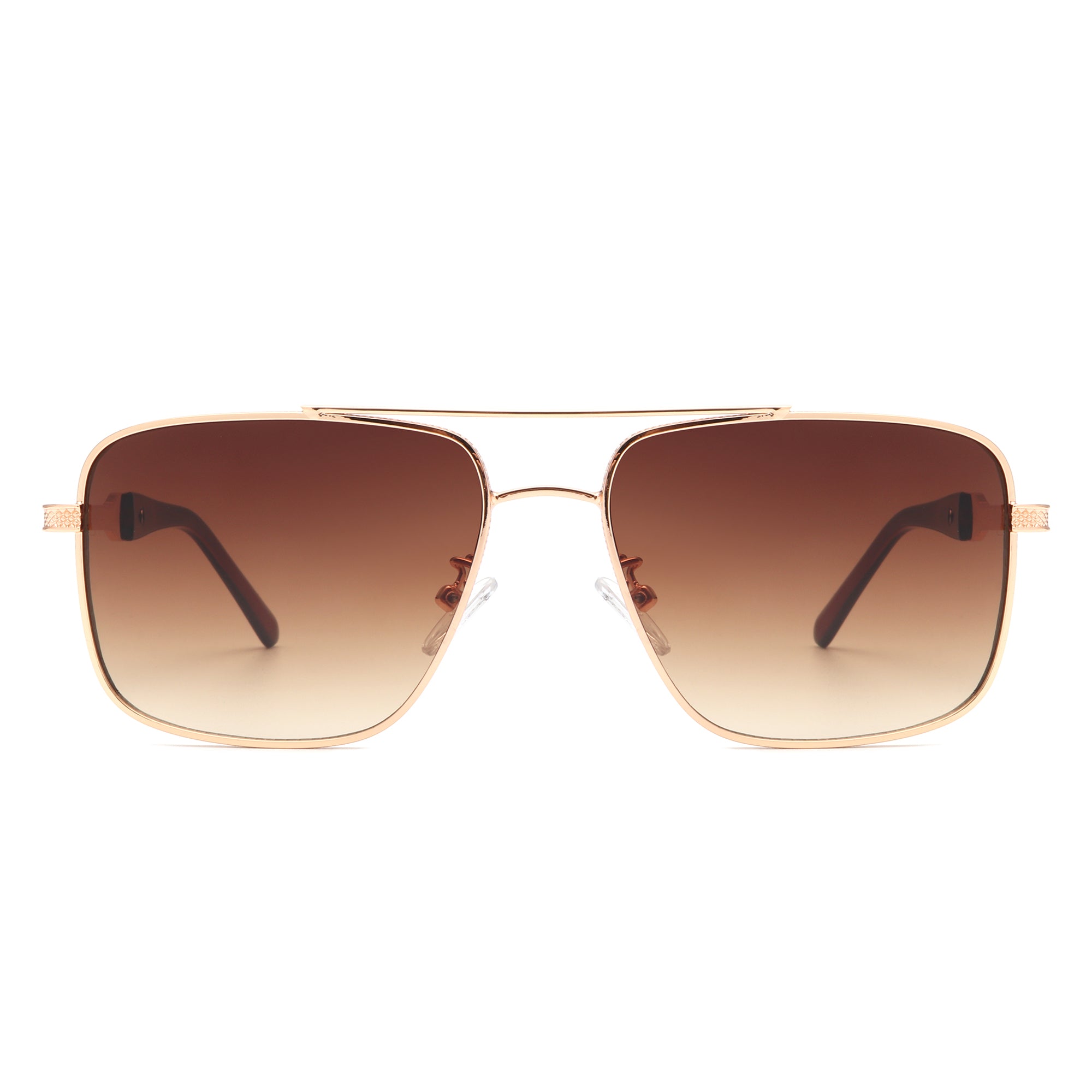 Drift - Square Flat Top Tinted Brow-Bar Fashion Sunglasses
