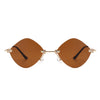Bluewave - Rimless Retro Round Geometric Frameless Tinted Fashion Sunglasses