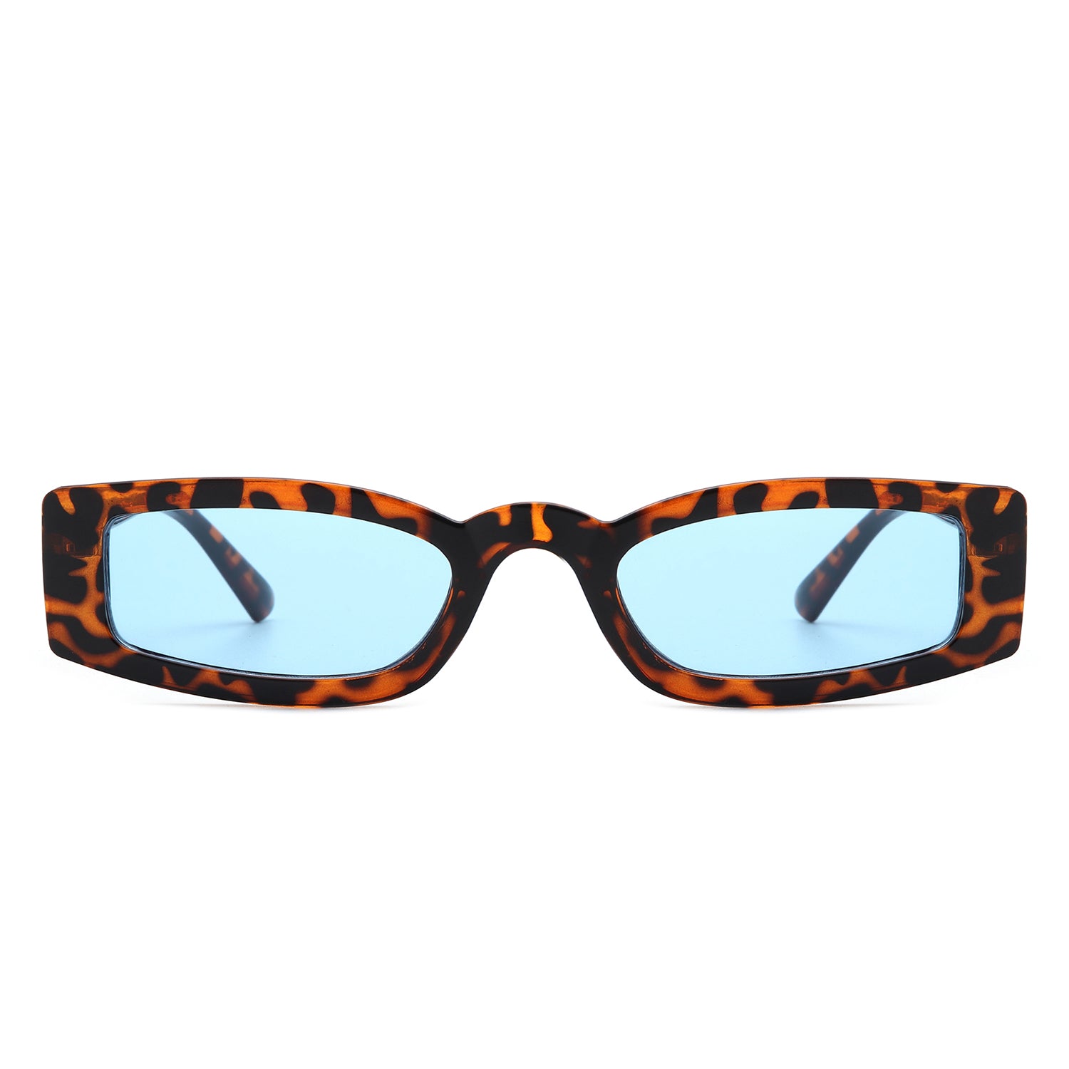 Starzest - Retro Rectangle Slim Tinted Square Narrow Sunglasses