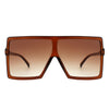 Zenithia - Square Oversize Women Flat Top Fashion Sunglasses