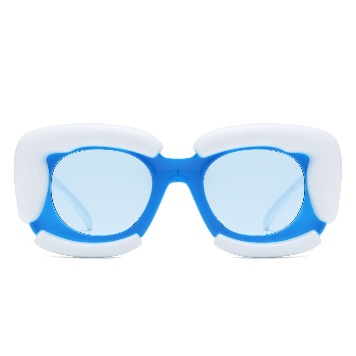 Twirl - Square Geometric Irregular Chunky Fashion Futuristic Sunglasses