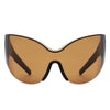 Quirk - Futuristic Oversized Shield Wrap Around Tinted Sunglasses