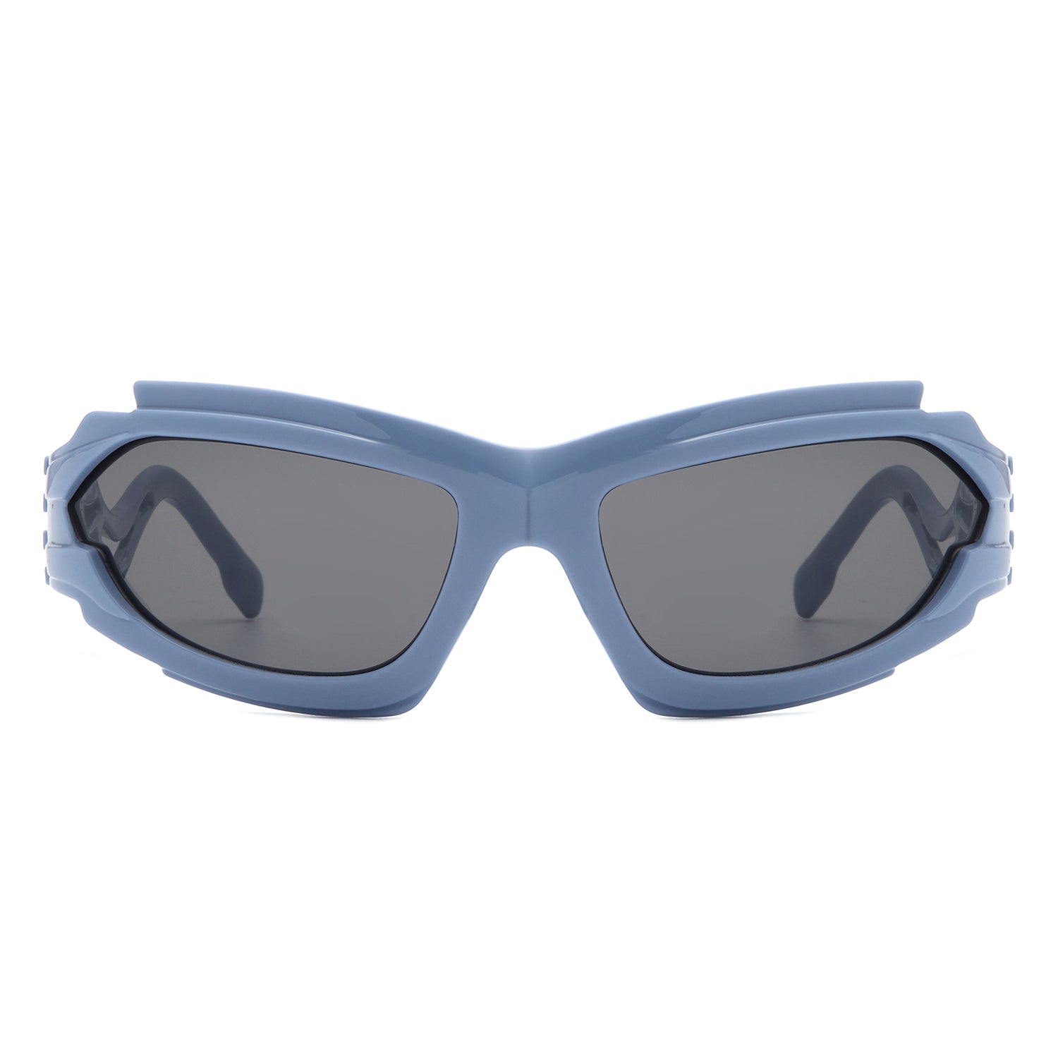 Fliyque - Geometric Rectangle Futuristic Wrap Around Sunglasses
