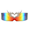 Emberlynn - Futuristic Cyclops Wraparound Shield Translucent Crown Design Sunglasses