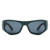 Gleamery - Geometric Wrap Around Tinted Fashion Square Sunglasses