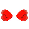 Quixotia - Rimless Butterfly Heart Shape Tinted Fashion Women Sunglasses