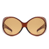 Radiant - Oversized Round Wrap-Around Fashion Women's Sunglasses