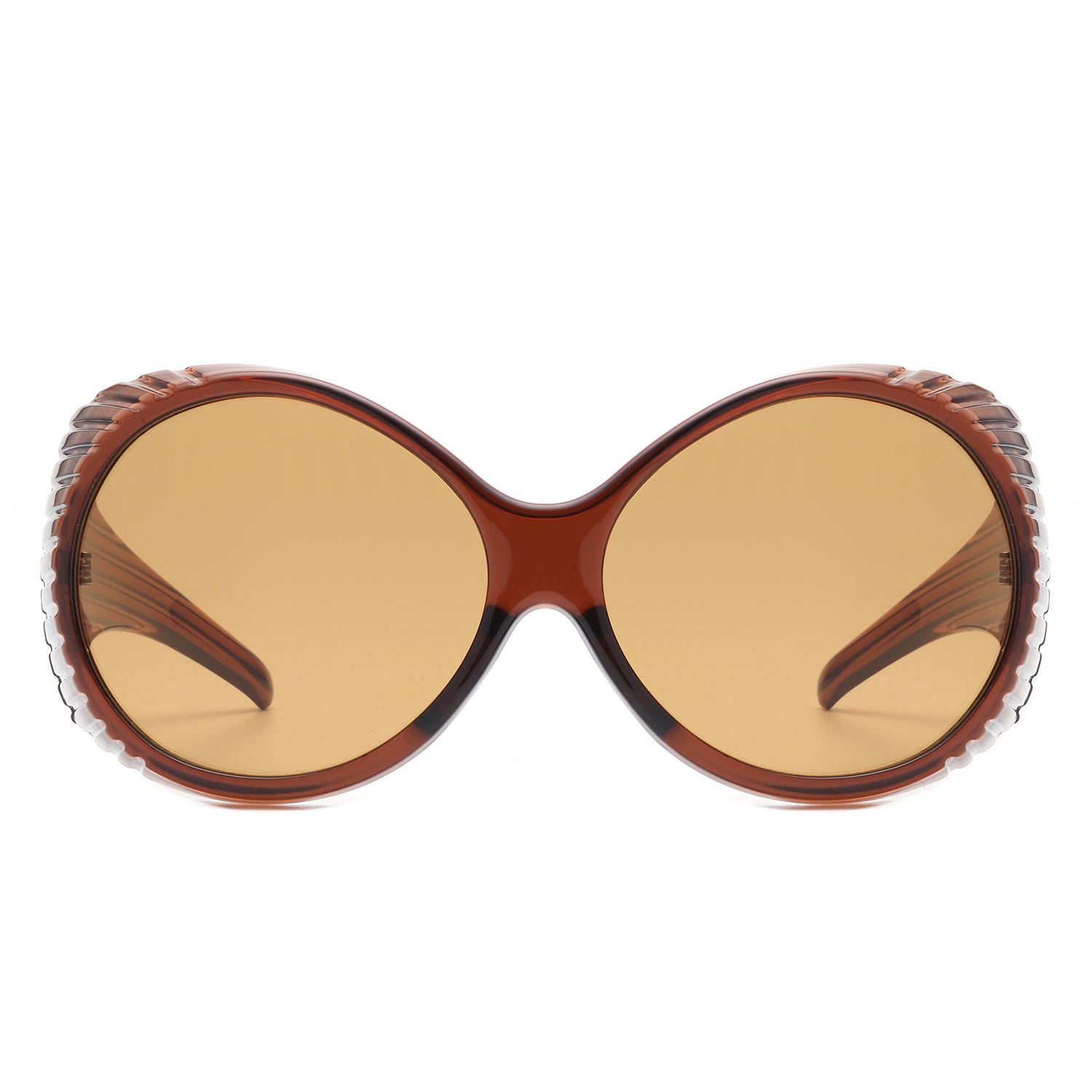 Radiant - Oversized Round Wrap-Around Fashion Women's Sunglasses