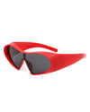 Ascary - Oversized Winged Bar Shield Sunglasses