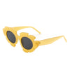 Pixielan - Women Irregular Round Cut-Out Cat Eye Flower Design Fashion Sunglasses