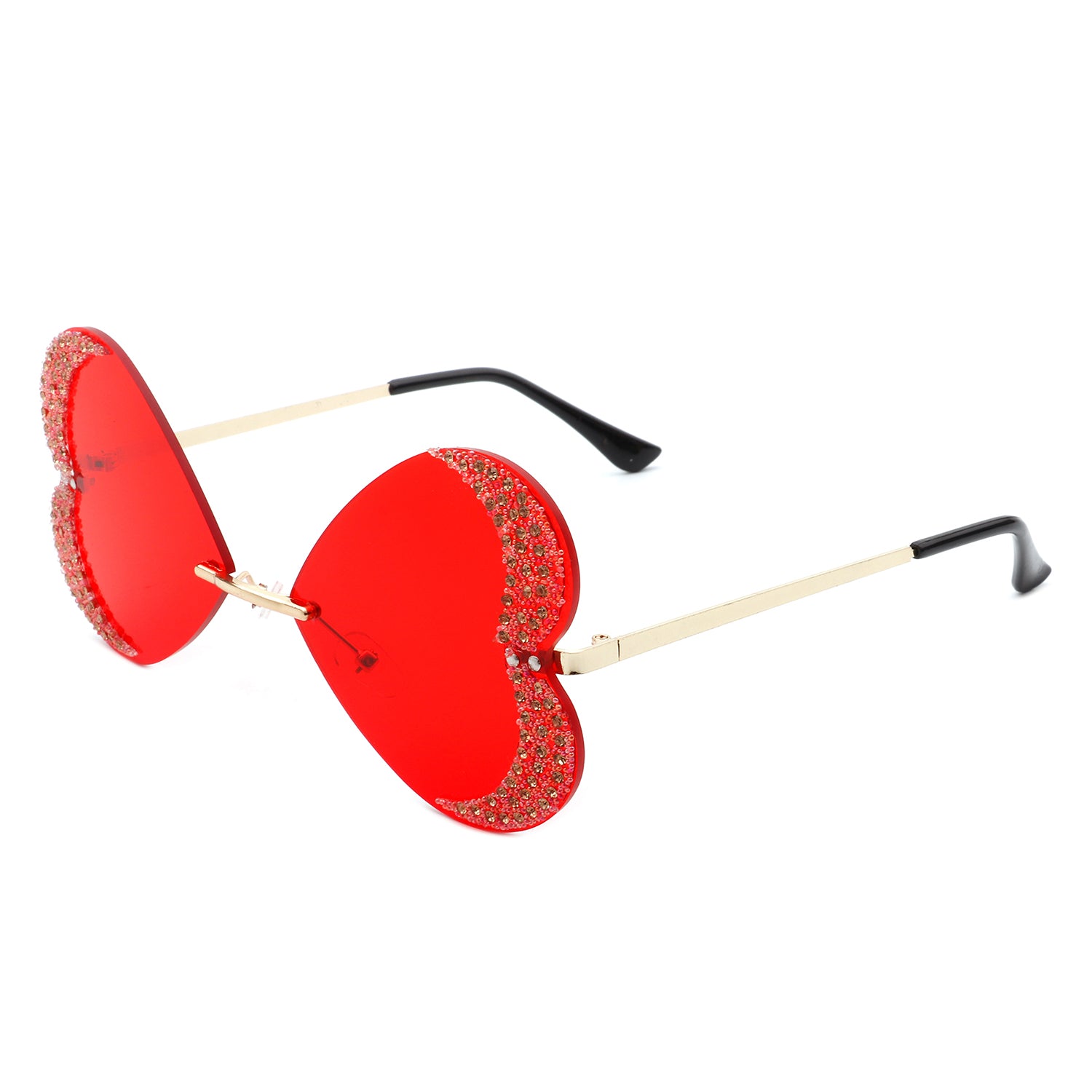 Red tinted 2024 heart sunglasses