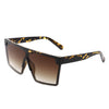Vitalize - Oversize Retro Square Flat Top Tinted Fashion Women Sunglasses