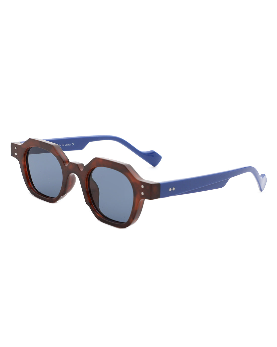 Nyssa -Flat Top Geometric Hexagon Fashion Sunglasses