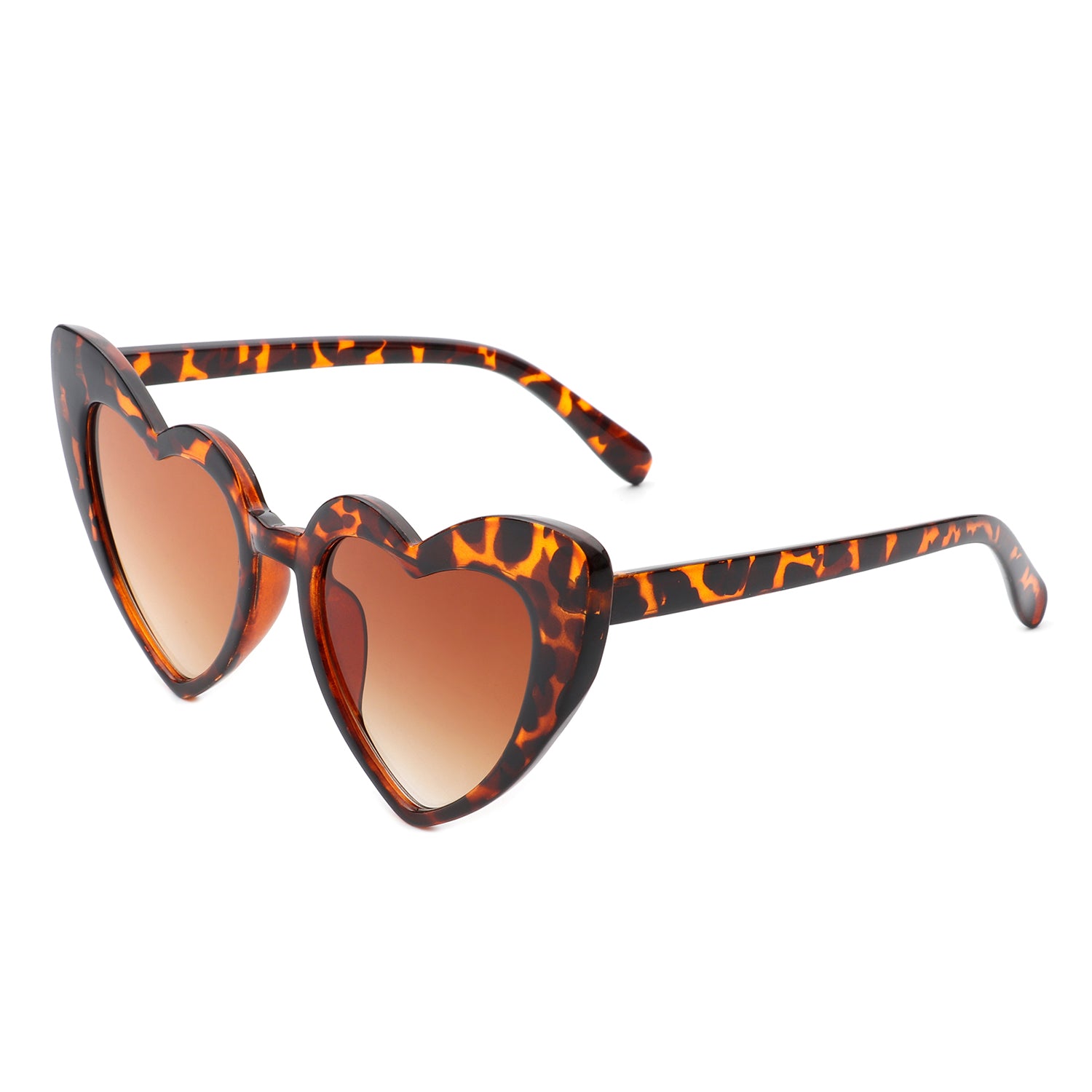 Raelin - Oversize Heart Shape High Pointed Fashion Sunglasses Tortoise