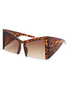 Elyndor - Oversized Geometric Square Semi-Rimless Cat Eye Sunglasses