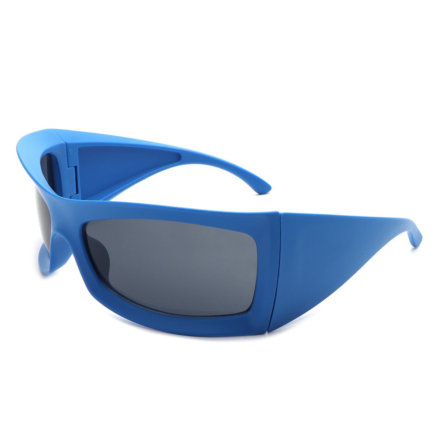 Skytalon - Square Retro Chunky Wrap Around Sunglasses Blue