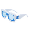 Twirl - Square Geometric Irregular Chunky Fashion Futuristic Sunglasses