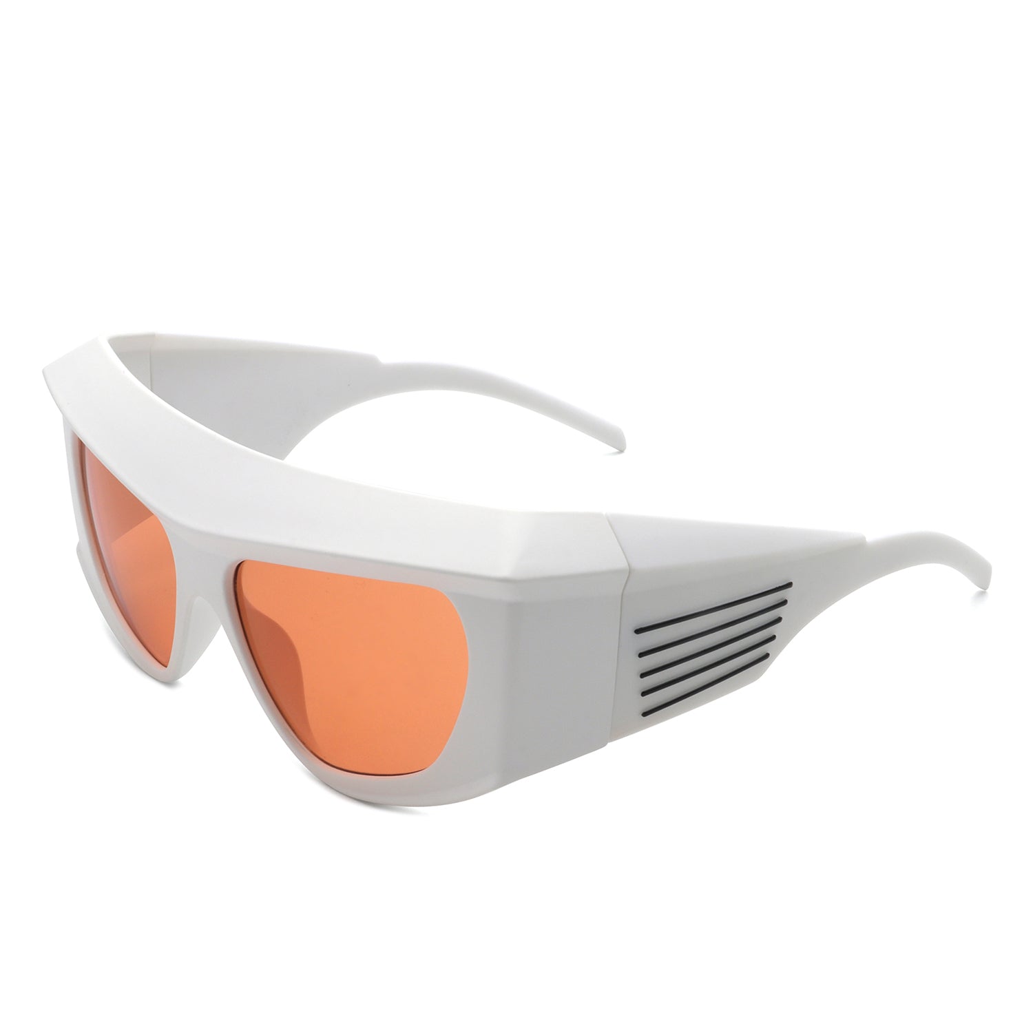 Thalia - Oversized Chunky Square Wrap Around Tinted Sunglasses