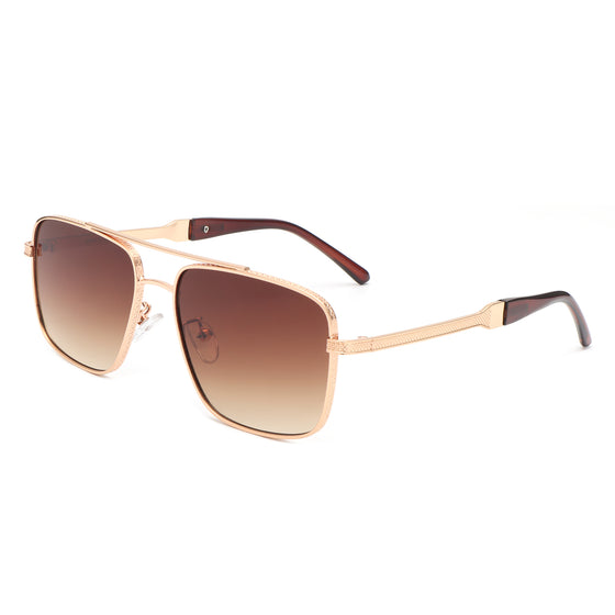 Drift - Square Flat Top Tinted Brow-Bar Fashion Sunglasses