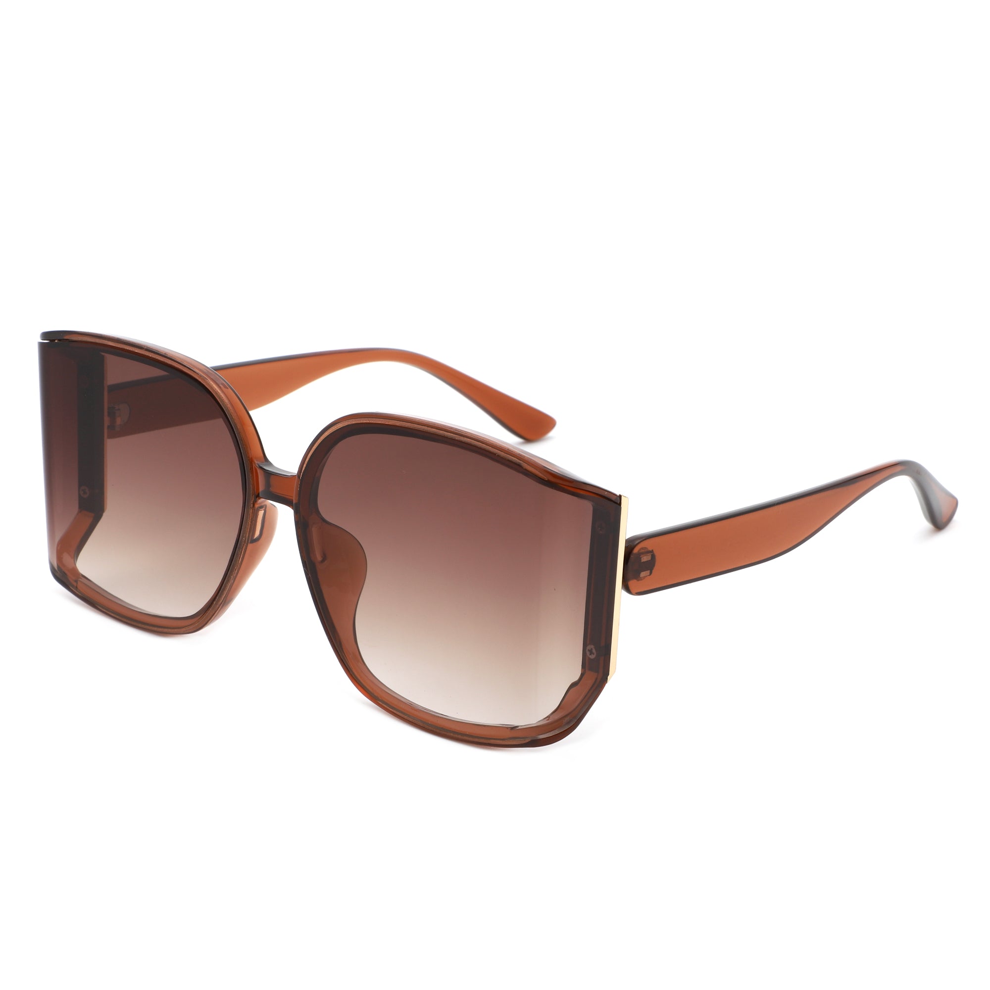 Jolt - Oversized Butterfly Square Curved Lens Sunglasses