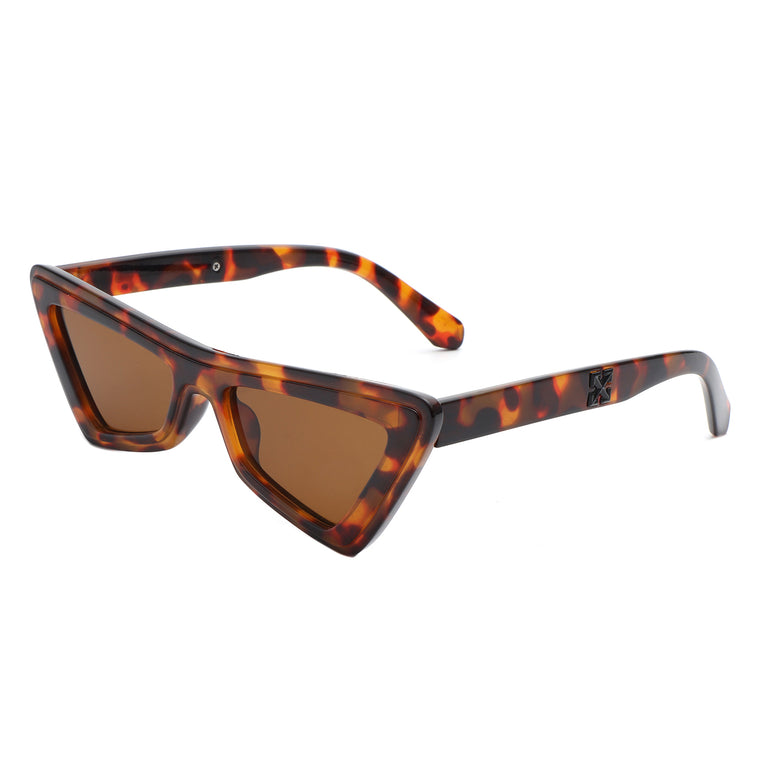 Sublar - Retro Triangle Fashion Colorful Cat Eye Women Sunglasses