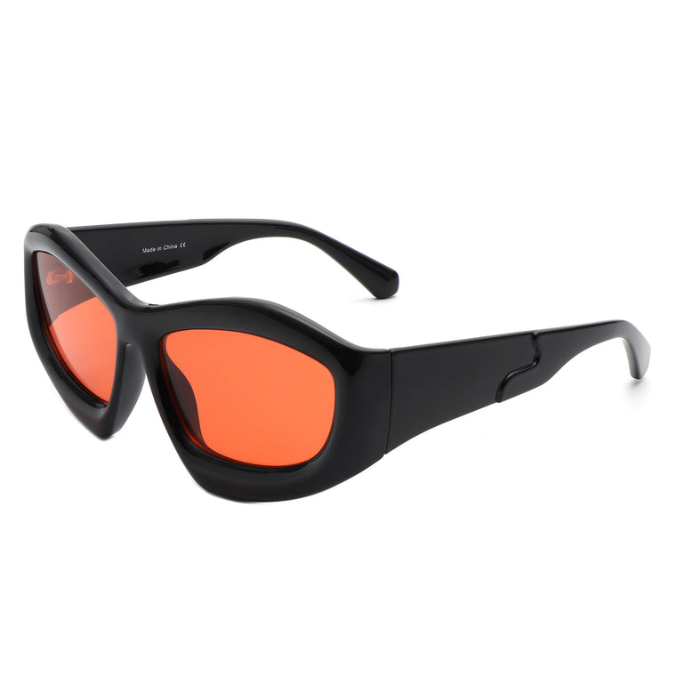 Xaron - Geometric Square Tinted Oversize Chunky Fashion Sunglasses