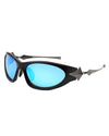 Creastein - Irregular Oval Sporty Wrap-Around Sunglasses