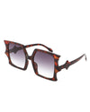 Sylas - Flat Top Irregular Bat Wing Square Sunglasses