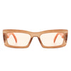 Illumyne - Retro Narrow Rectangle Flat Top Slim Fashion Sunglasses