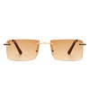Vibrante - Rectangle Rimless Retro Tinted Fashion Flat top Sunglasses