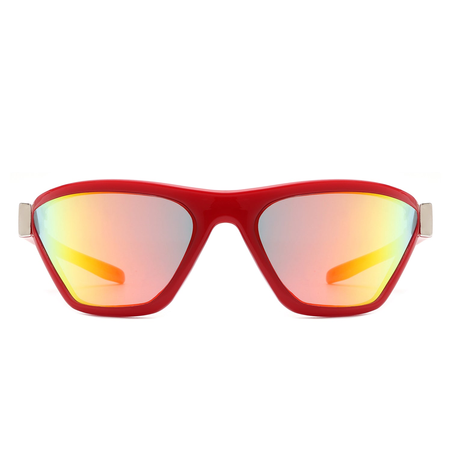 Luminize - Square Mirrored Wrap Around Sport Sunglasses