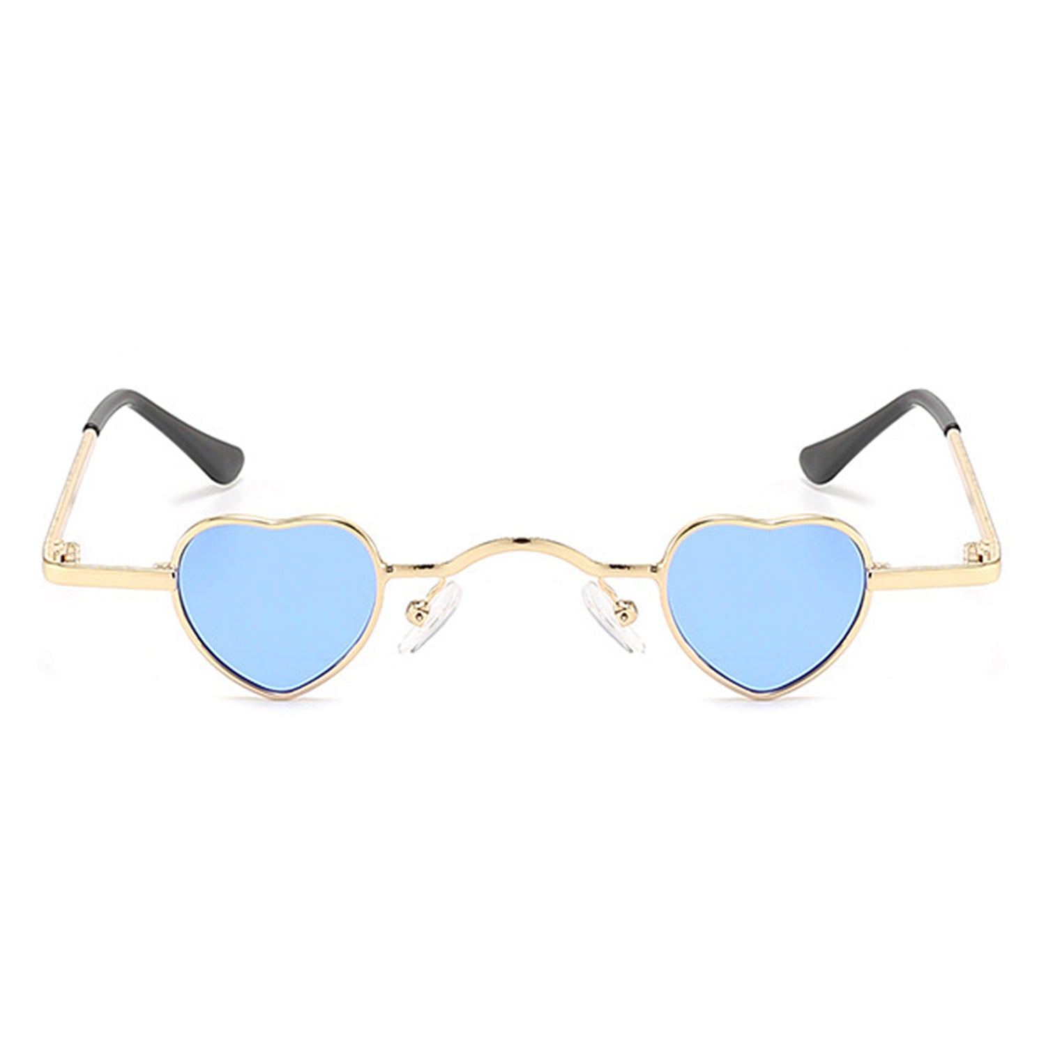 Zyral - Metal Heart Shaped Tinted Mini Color Pop Sunglasses