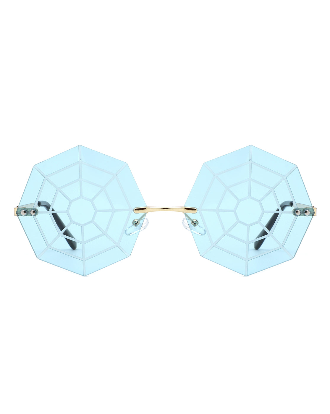 Vaelin - Geometric Spider Web Tinted Colored Round Sunglasses