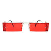 Loro - Rectangle Retro Narrow Slim Flat Top Tinted Sunglasses