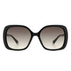 Evernova - Women Retro Square Fashion Flat Top Oversize Sunglasses