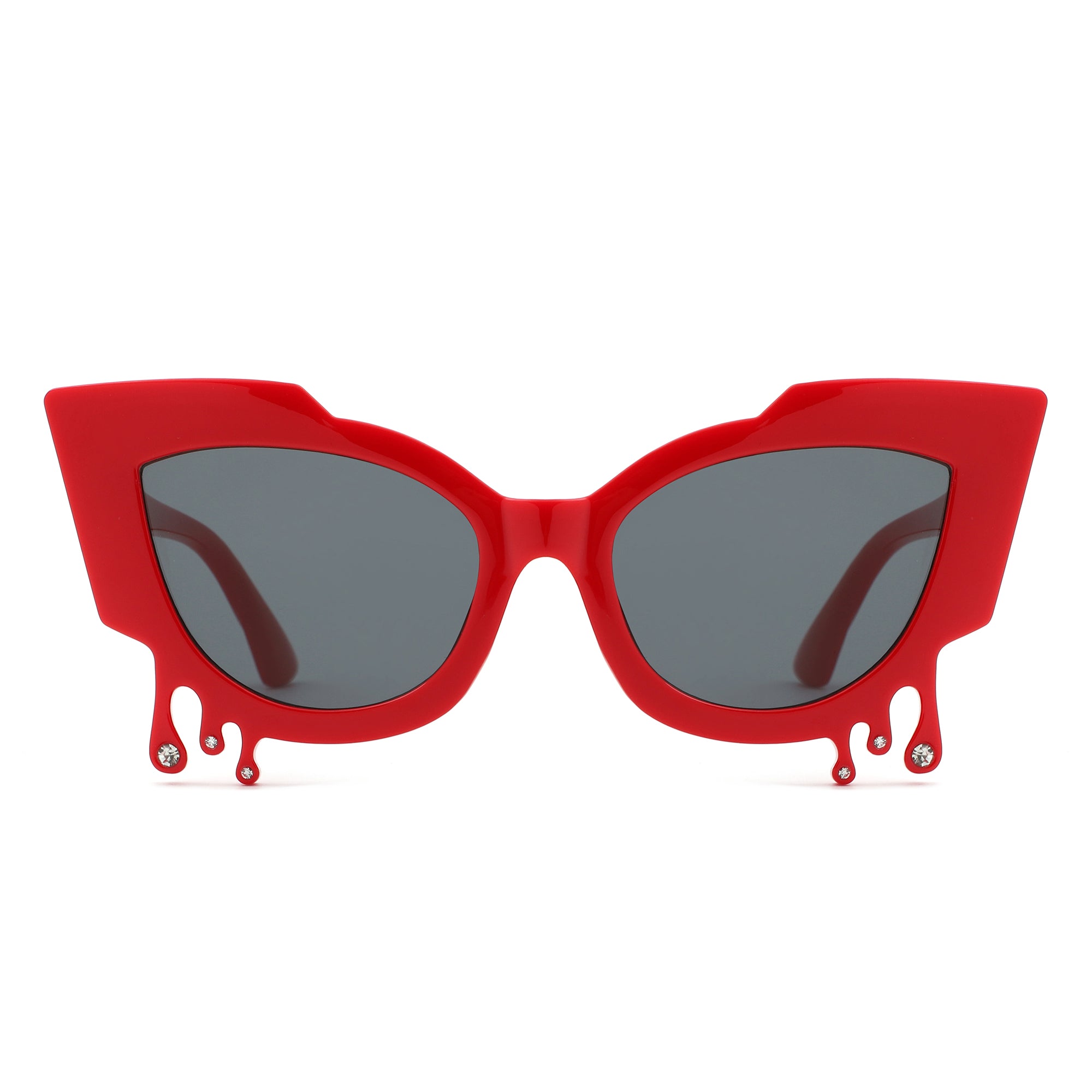 Surge - Irregular Cat Eye Rhinestone Drip Women's Fashion Sunglasses